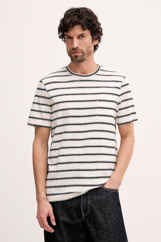 

Хлопковая футболка Tommy Hilfiger, бежевый