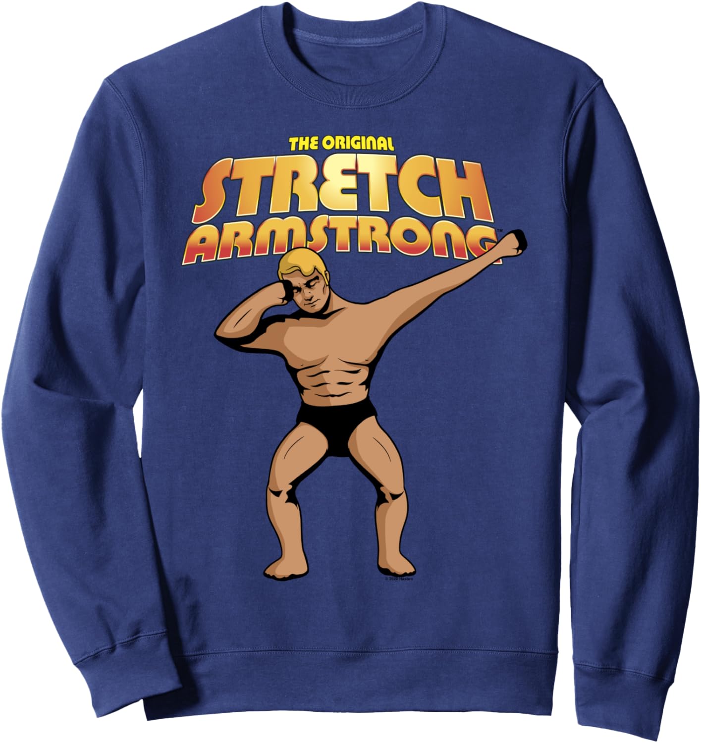 

Винтажная ретро-толстовка Stretch Armstrong с изображением супергероя, делающего «дэб», синяя