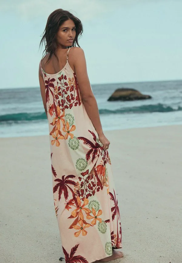 Платье из трикотажа с тонкими бретелями, облегающего фигуру. Next, Floral Palm Print — фото 2