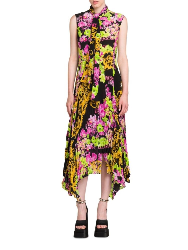 

Платье из крепа Versace Orchid Versace, цвет Black Pink