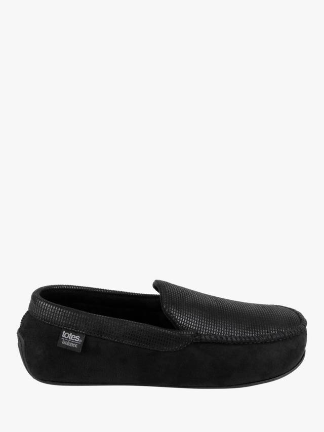 

Мужские мокасины isotoner с квадратным рисунком smart moccasin slippers totes, черный