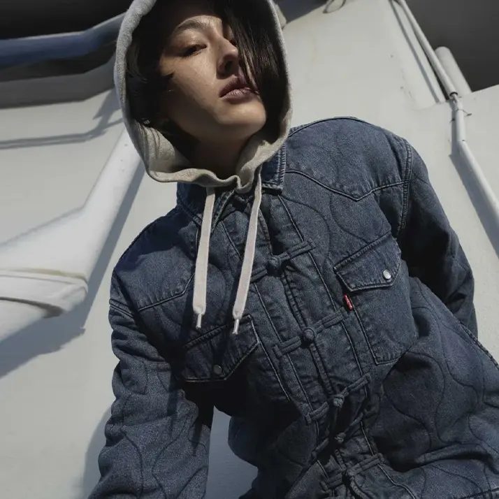 Куртка-бренд Clot X Levis X CLOT, унисекс, джинсовая синяя Levi’S, темно-синий — фото 2