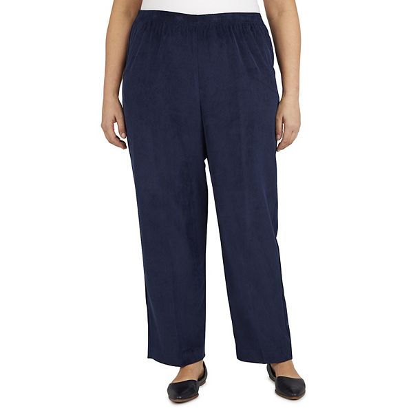 

Брюки классические из вельвета с эластичным поясом Plus size Alfred Dunner, Navy