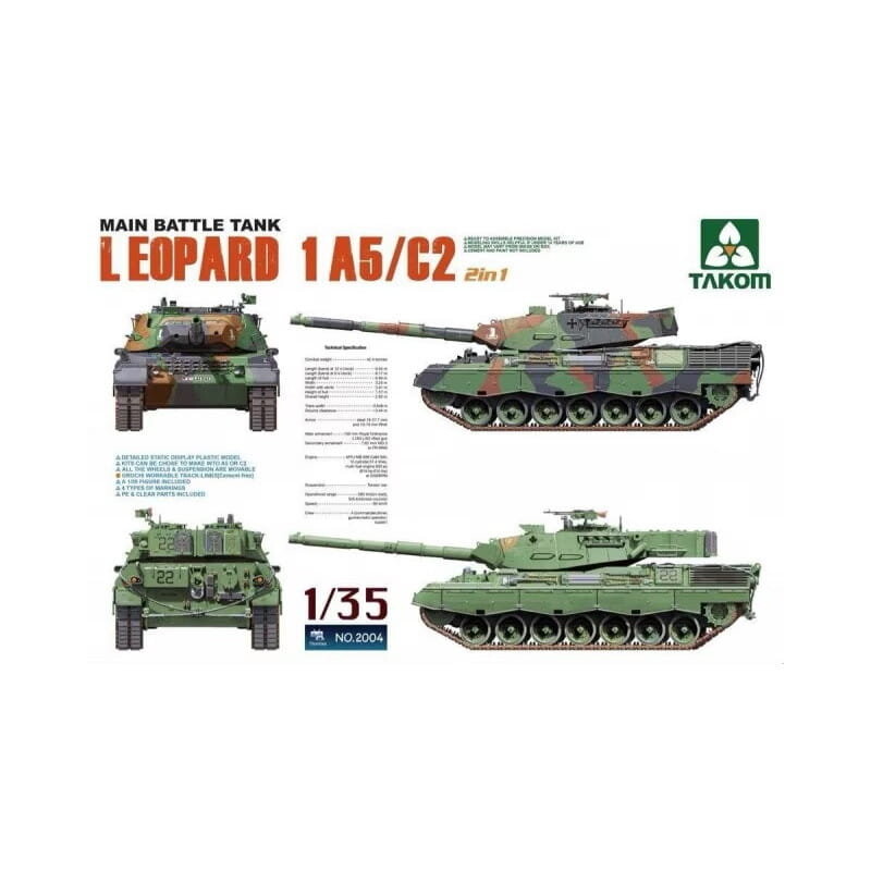 

Леопард 1 A5/C2 1:35 Таком 2004 г. Takom