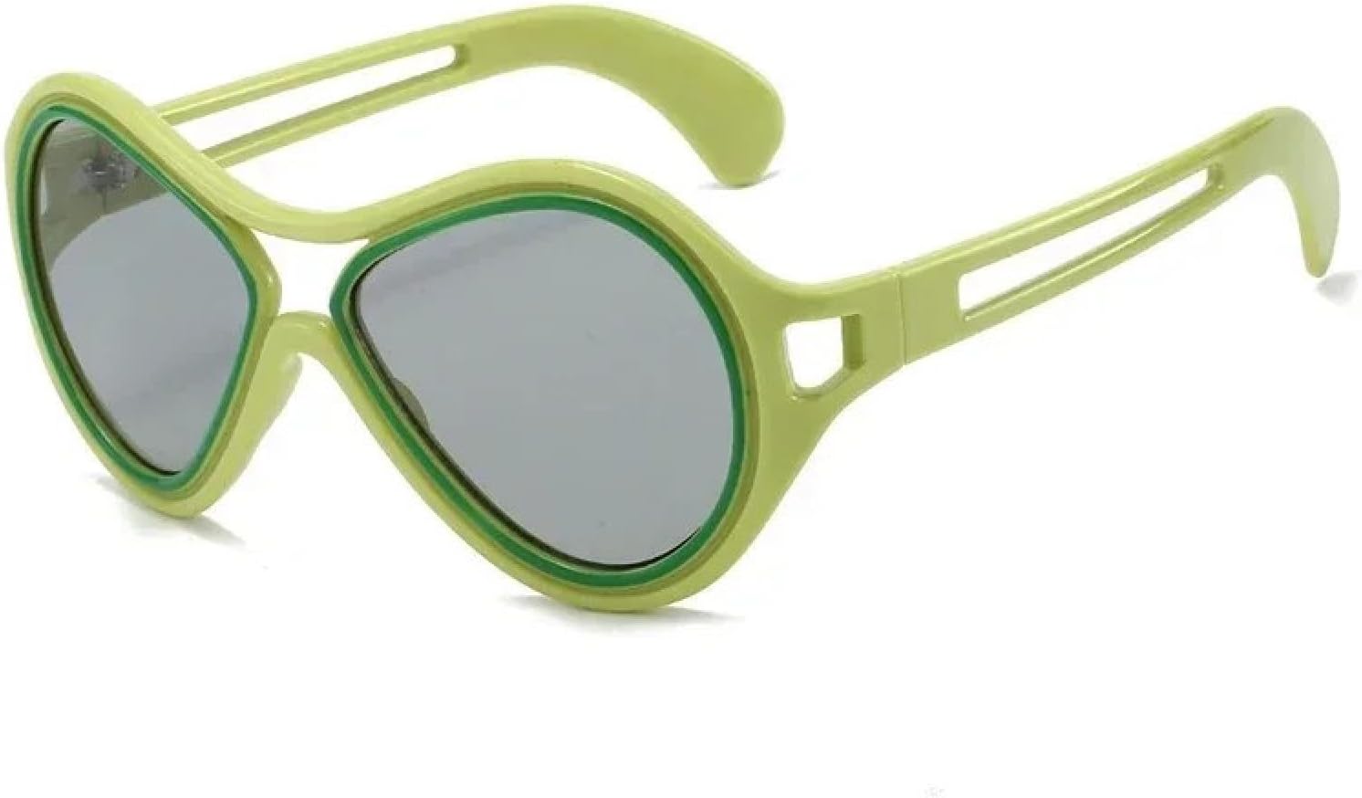 

Модные мужские солнцезащитные очки с двойной перемычкой, ретро-стиль, розовые зеркальные линзы, защита от УФ-излучения UV400; женские модные очки с уникальной полой оправой TVTBBVV, Green Light Gray