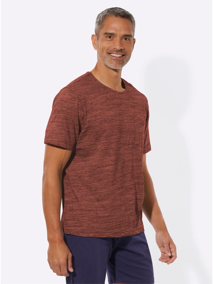 

Пижамная рубашка красновато-коричневого меланжа Sieh an!