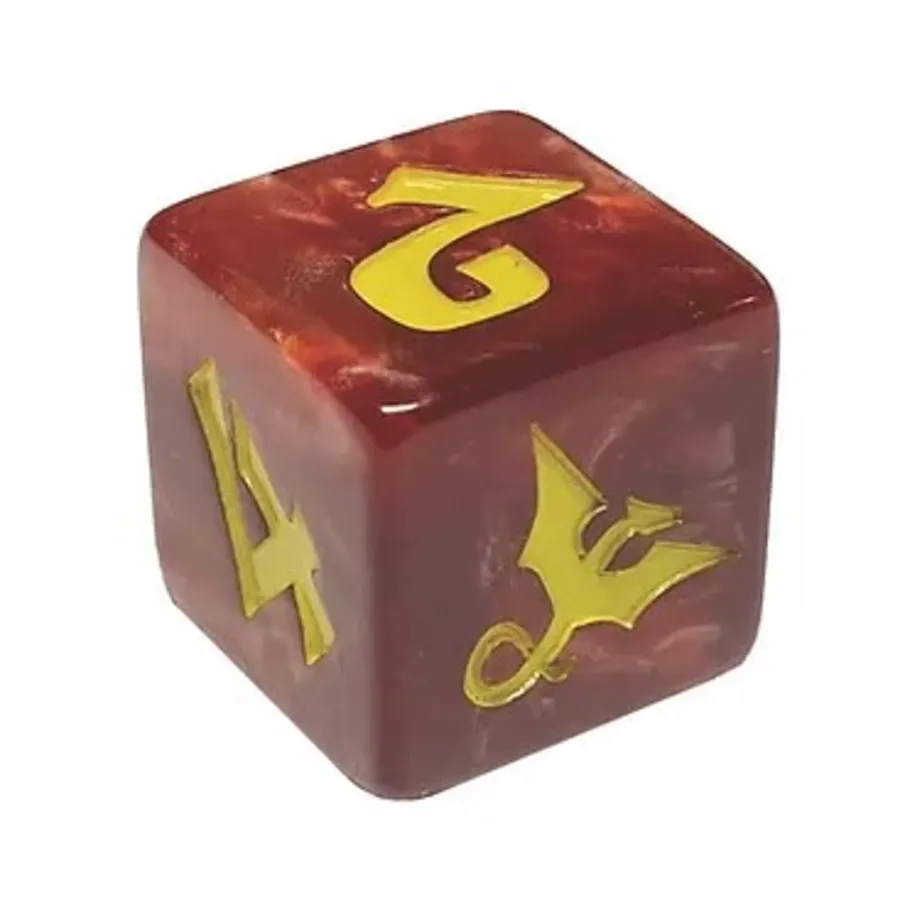 

d6 Красный вихрь с желтым, Dragon Dice (Black Oak)