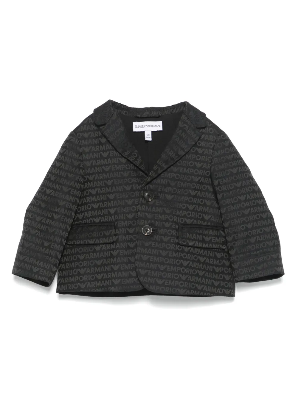 Пиджак с жаккардовым логотипом Emporio Armani Kids, синий