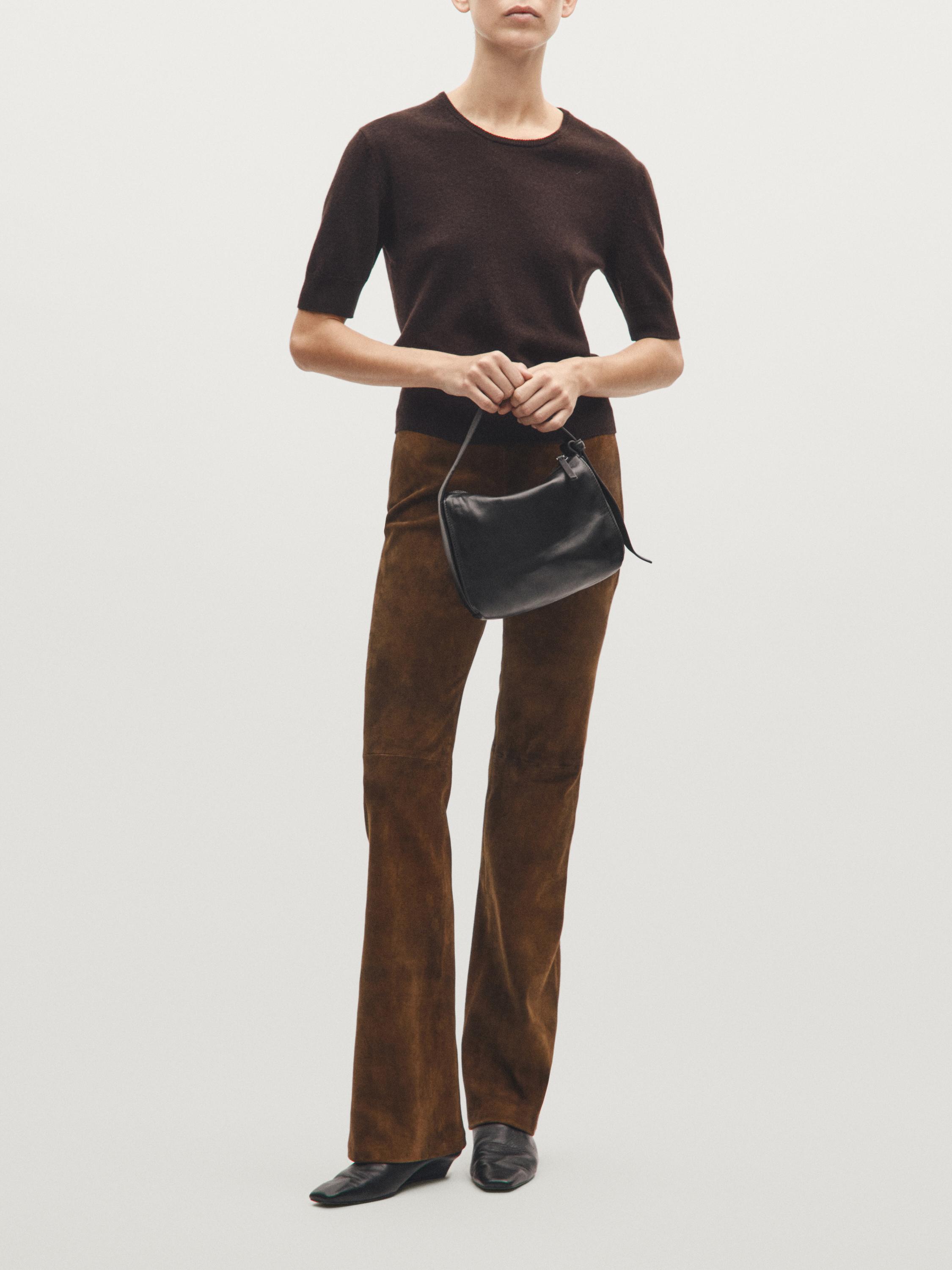 

Маленькая сумка через плечо из кожи наппа Massimo Dutti, черный