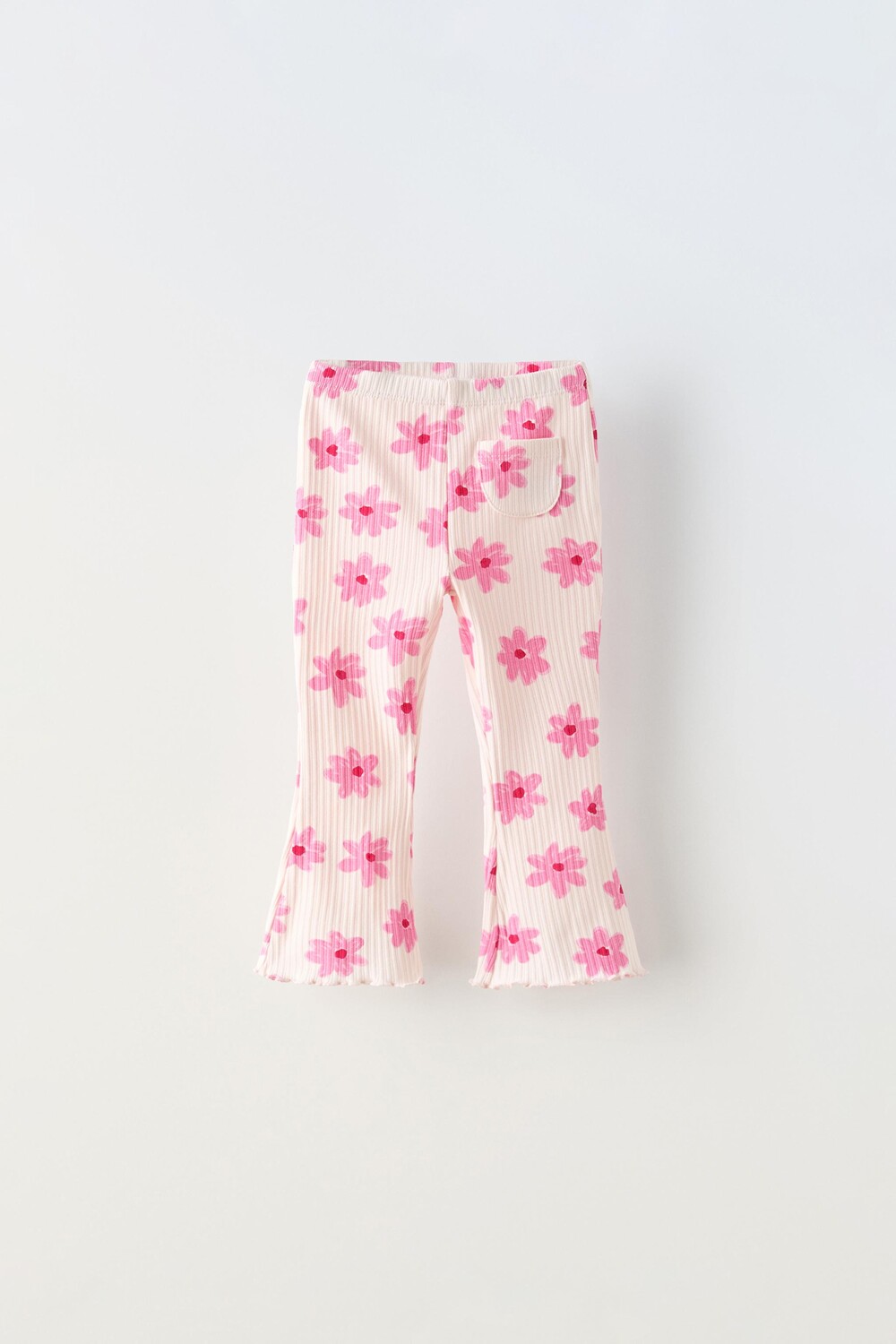 

Расклешенные леггинсы с цветочным узором ZARA, цвет chalk pink