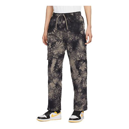 

(WMNS) Air Jordan (Her)itage Tie Dye Lacing Straight Long Pants/Trousers Olive Grey
