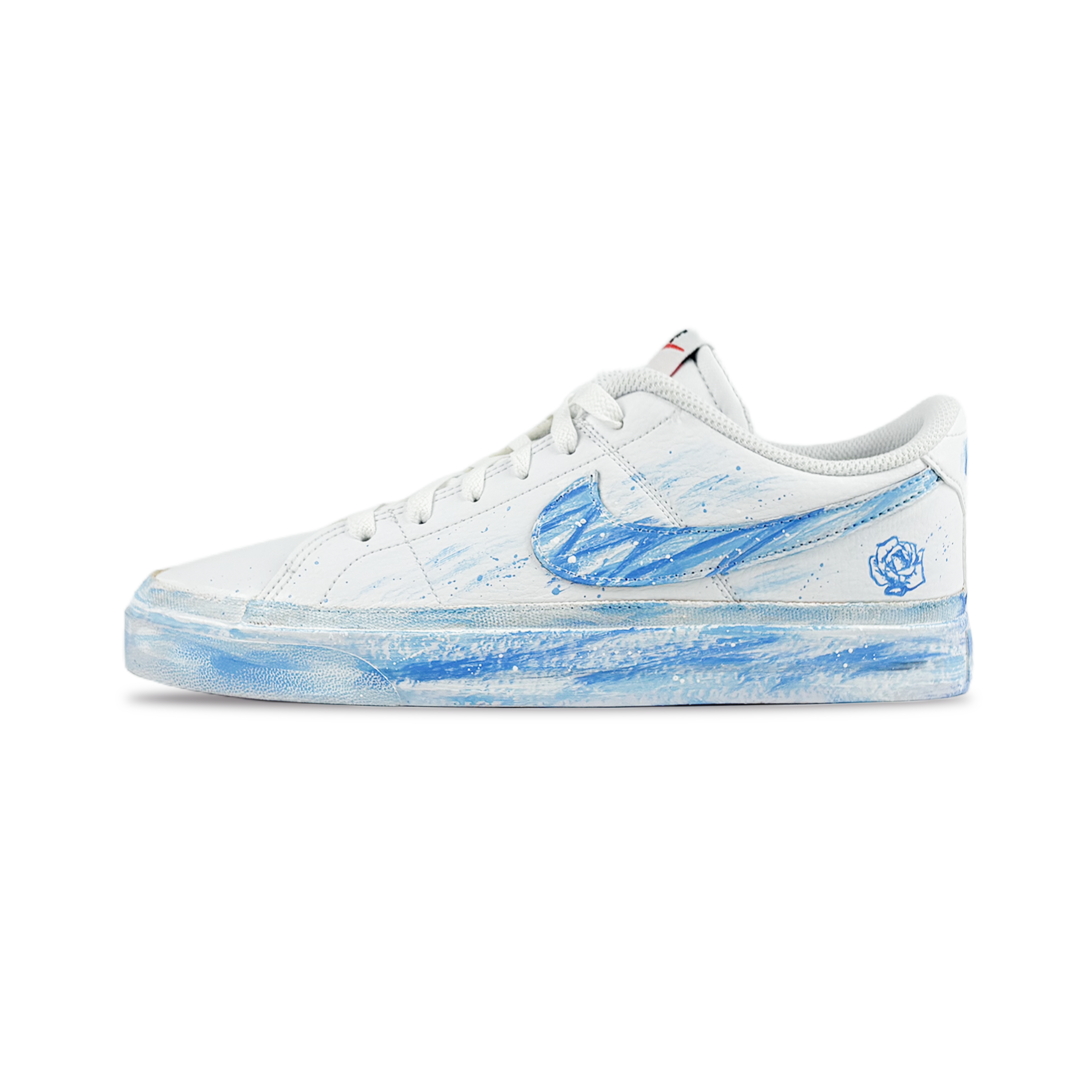 

Nike Низкие кроссовки для скейтборда Court Legacy Silver Trace Blue Rose, устойчивые к истиранию и скольжению, мужские, сине-белые