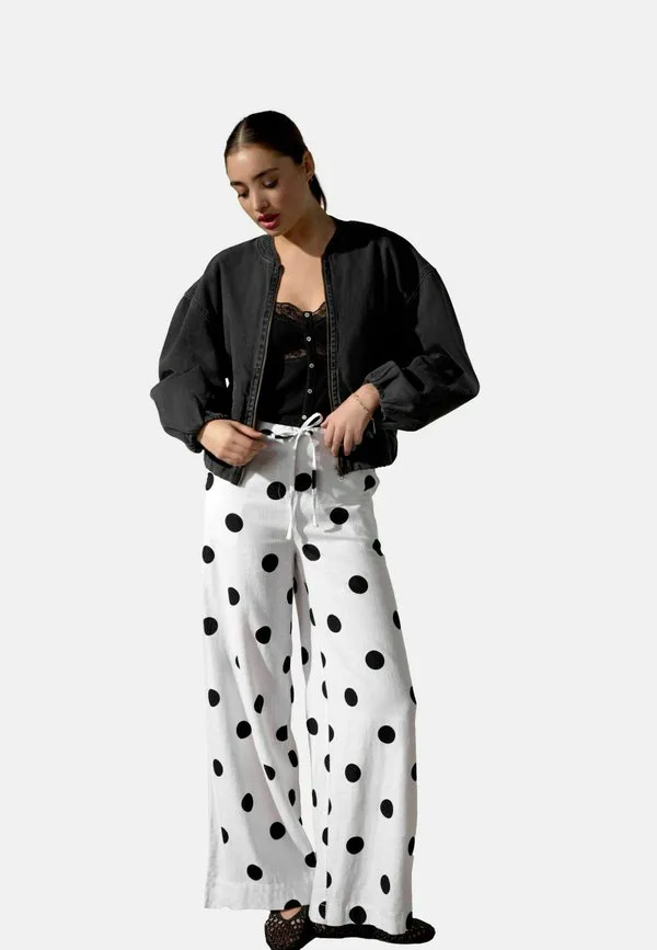 Брюки с широкими штанинами, крой для высоких людей Next, Black White Polka Dot