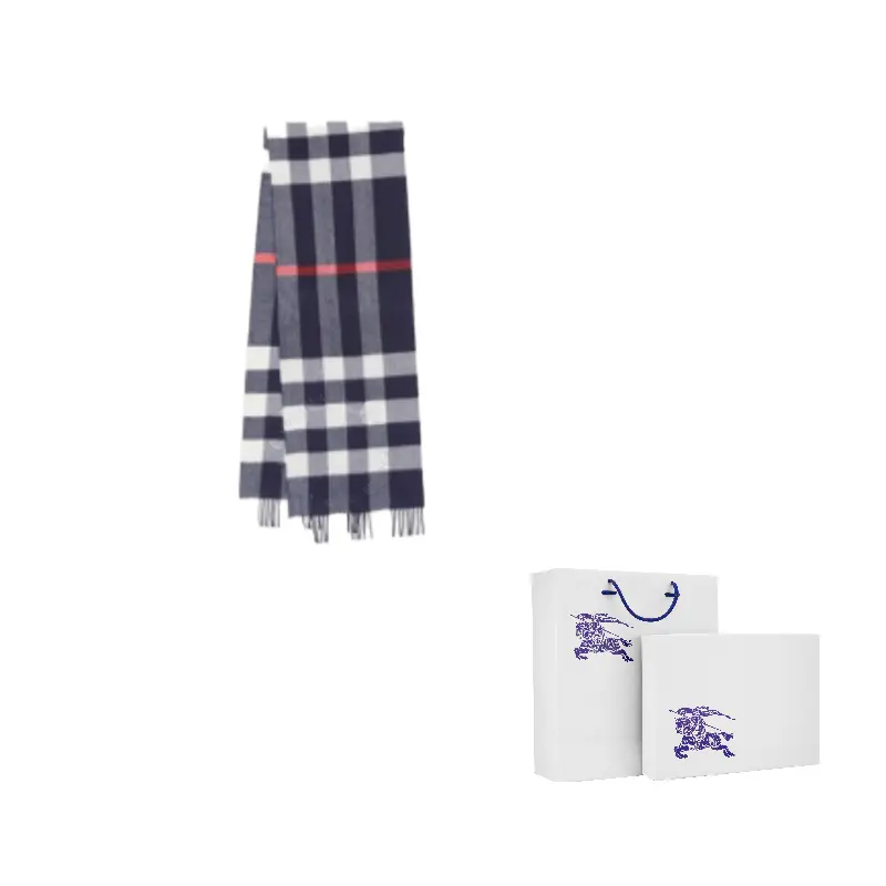 

Burberry Клетчатый шарф с бахромой, Blue
