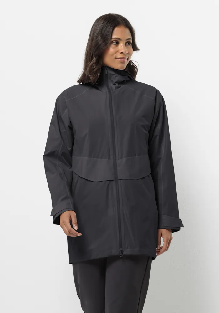 

Длинная куртка Jack Wolfskin "MAINKAI LONG JKT W", с капюшоном, цвет Phantom