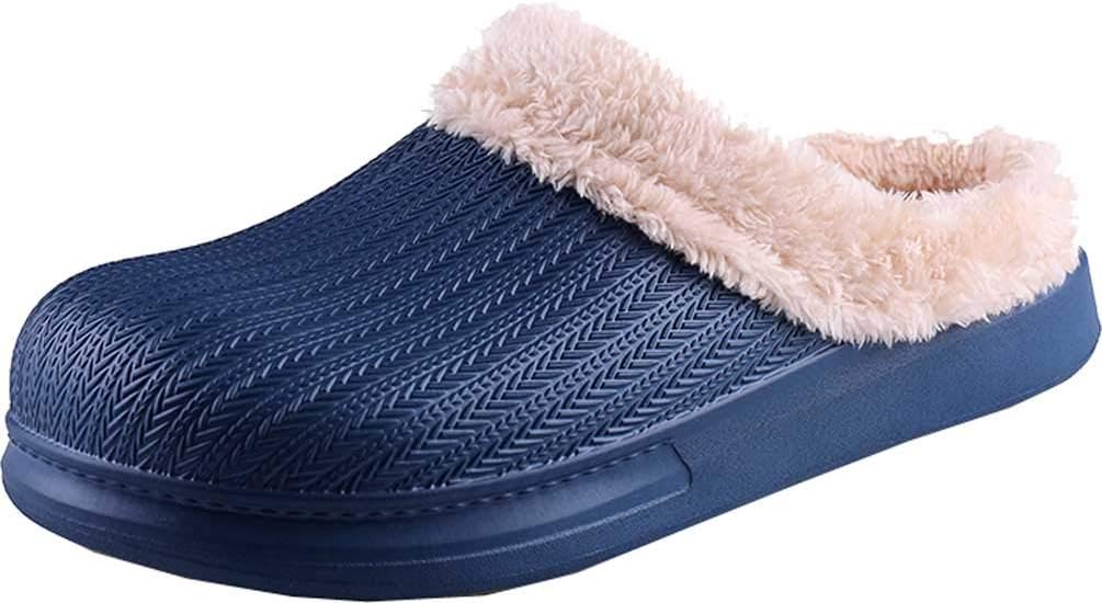 

Зимние домашние плюшевые тапочки из хлопка с теплым искусственным мехом, водонепроницаемые, для дома, противоскользящие, для женщин и мужчин Shutup.Dance, синий