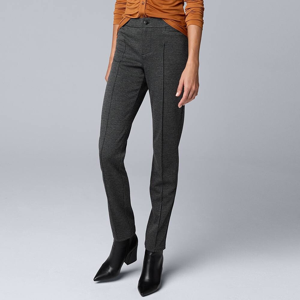 

Женские брюки-скинни с защипами Ponte со средней посадкой Simply Vera Vera Wang, цвет Mini Houndstooth