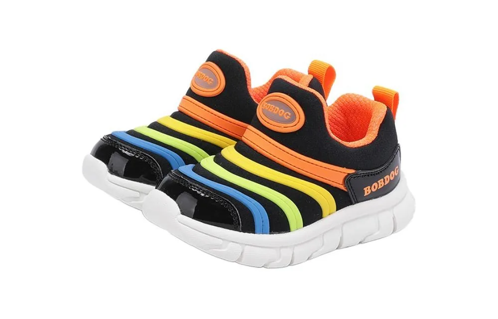 Slip resistant rebound low top toddler shoes kids' BOBDOG, 22017 черный/золото (Mesh) — фото 4