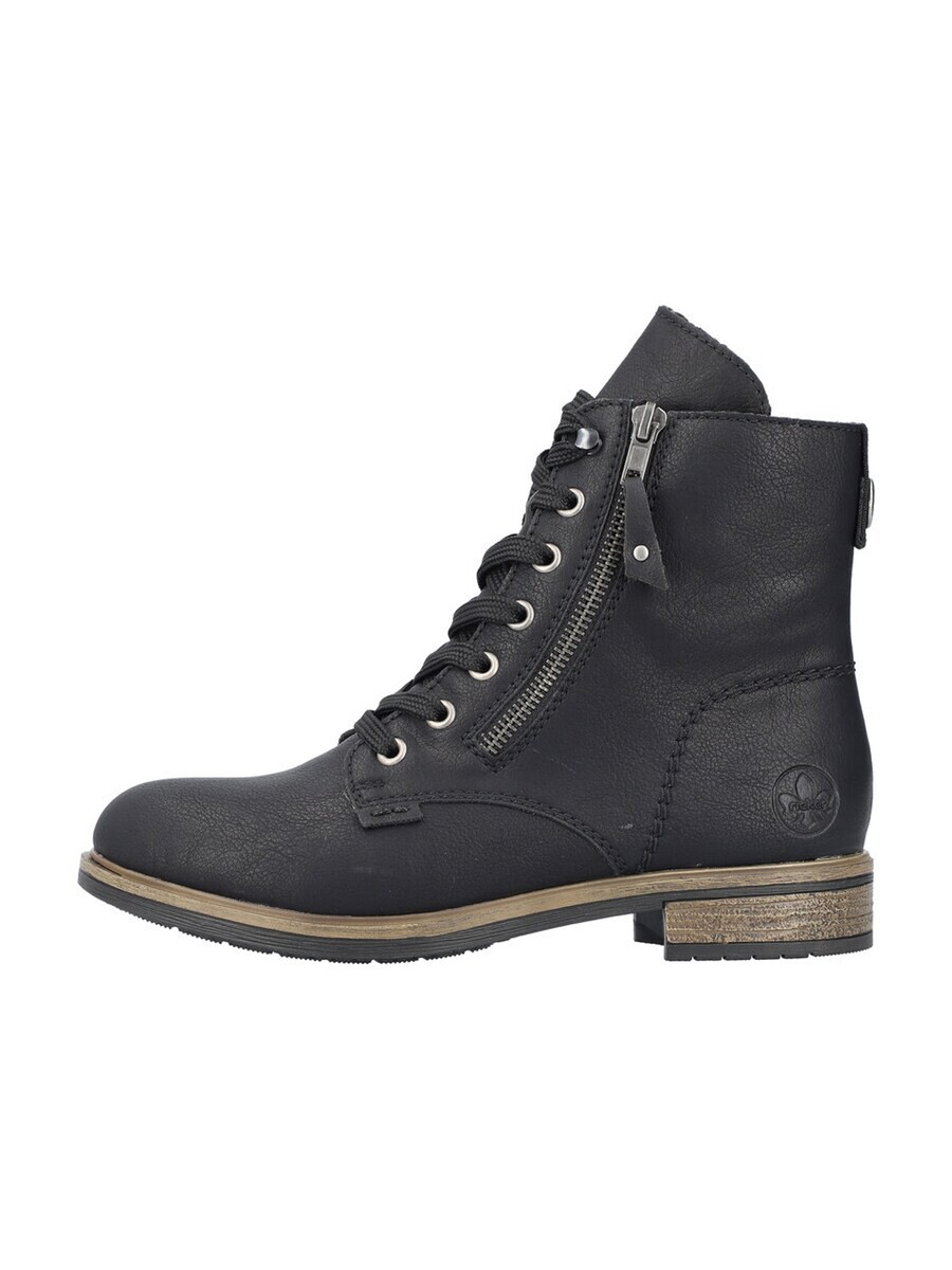 Ботинки женские Rieker Lace-Up Ankle Boots на шнуровке и с молнией, черный — фото 3