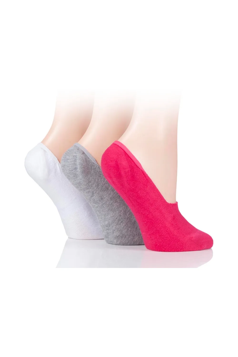 

3 пары тонких бамбуковых подводок с высоким вырезом SOCKSHOP, белый