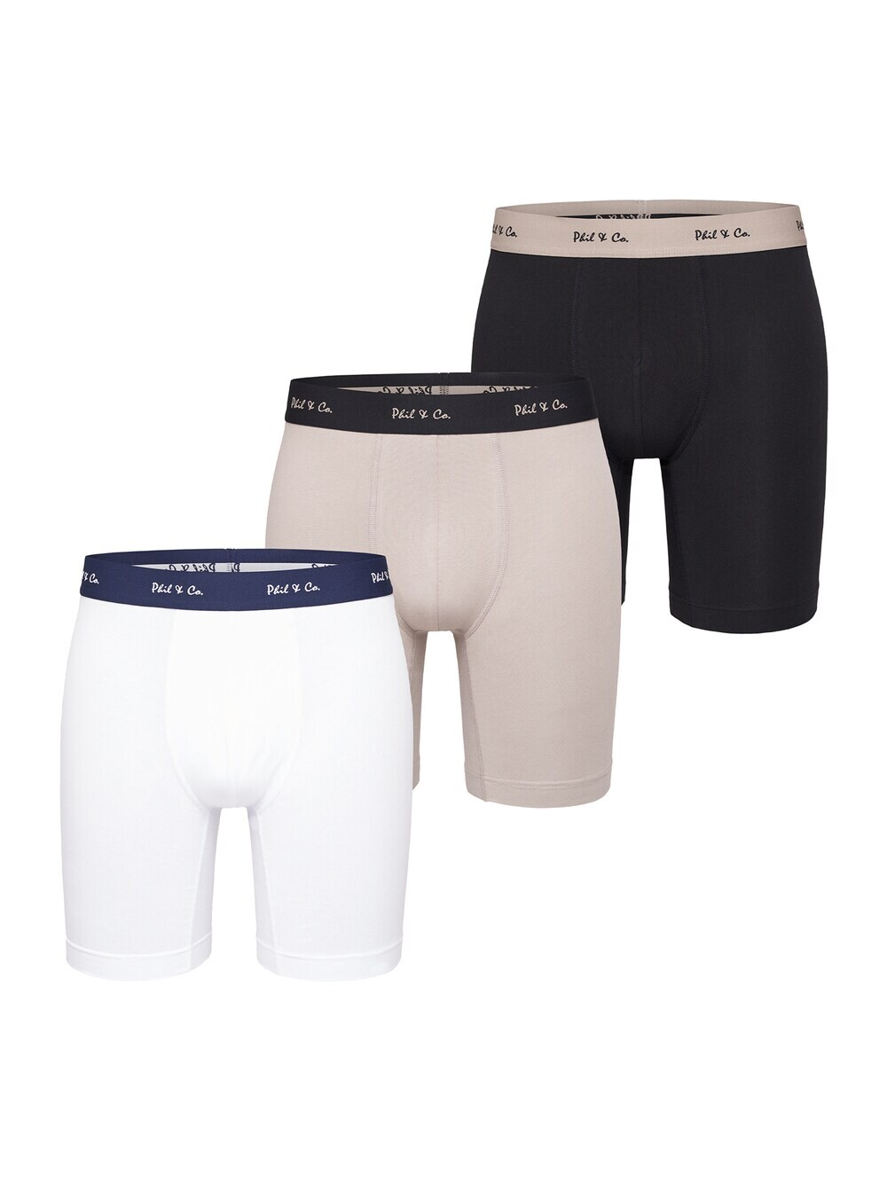 

Трусы боксеры Phil & Co. Berlin Jersey Long Boxer, бежевый/черный/белый