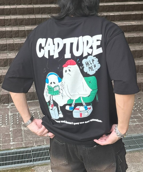 

Футболка с коротким рукавом, светящийся принт Ghost на спине, оверсайз, ручная работа, унисекс, бренд ILL'S, черный