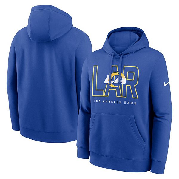 Толстовка с капюшоном Men's Royal Los Angeles Rams Busted Play Club Fleece Nike