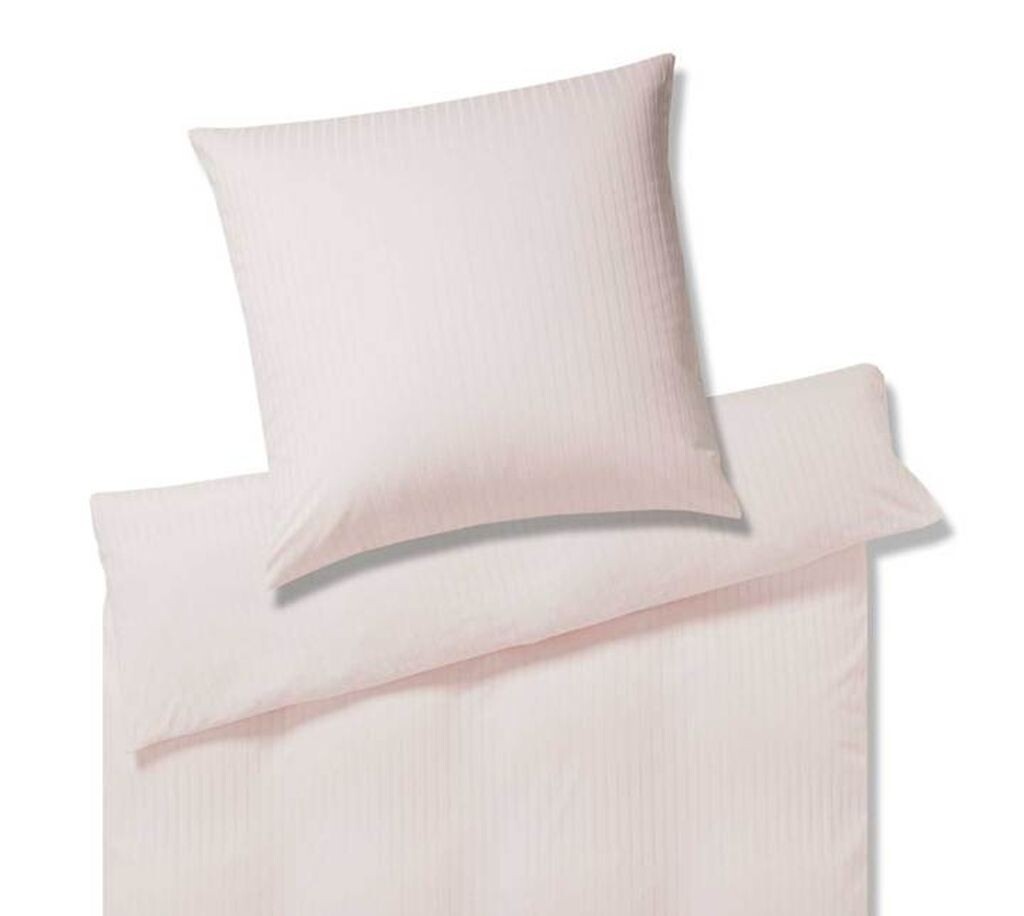 

Элегантное трикотажное постельное белье Mako Solid Stripe цвет роза размер 40х80 155х220см Elegante
