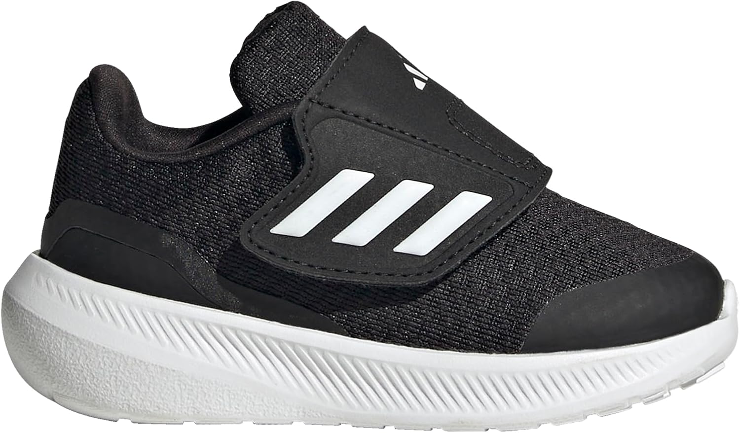 Кроссовки adidas Falcon 3 для мальчиков и девочек с шнуровкой для бега, белый/черный — фото 2