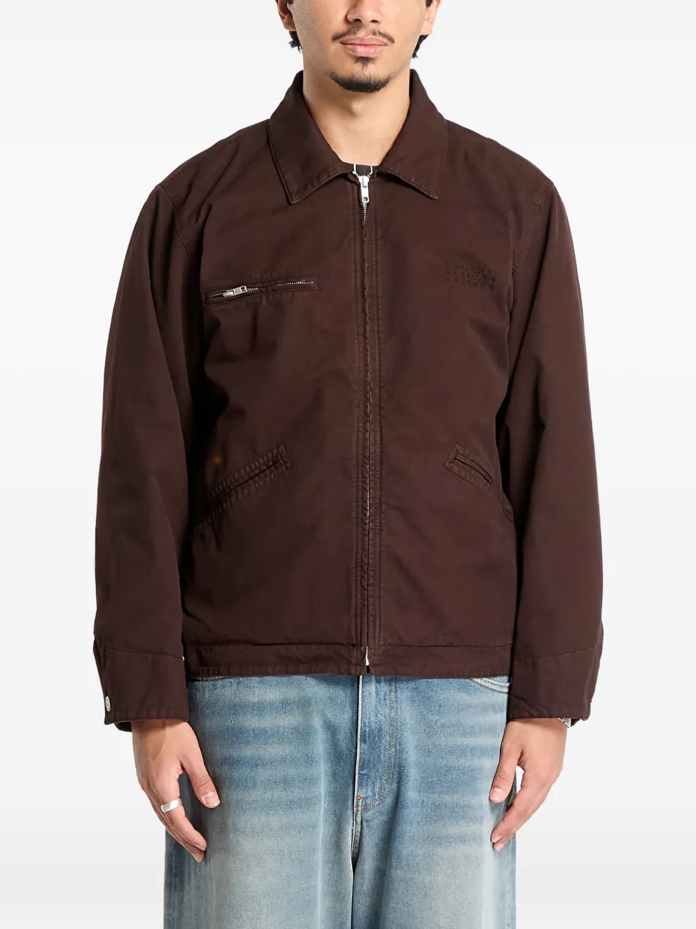 

Куртка с вышитым логотипом Mm6 Maison Margiela, коричневый