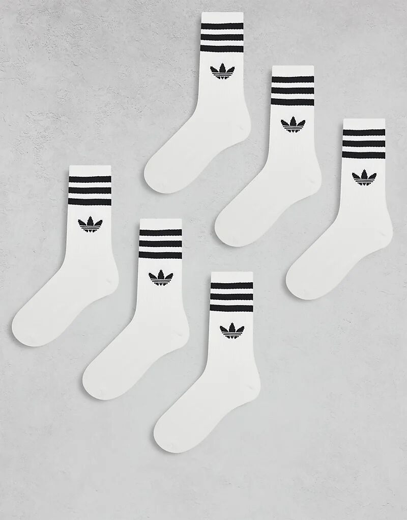 

Носки adidas Originals adicolor Trefoil, 6 пар, белые