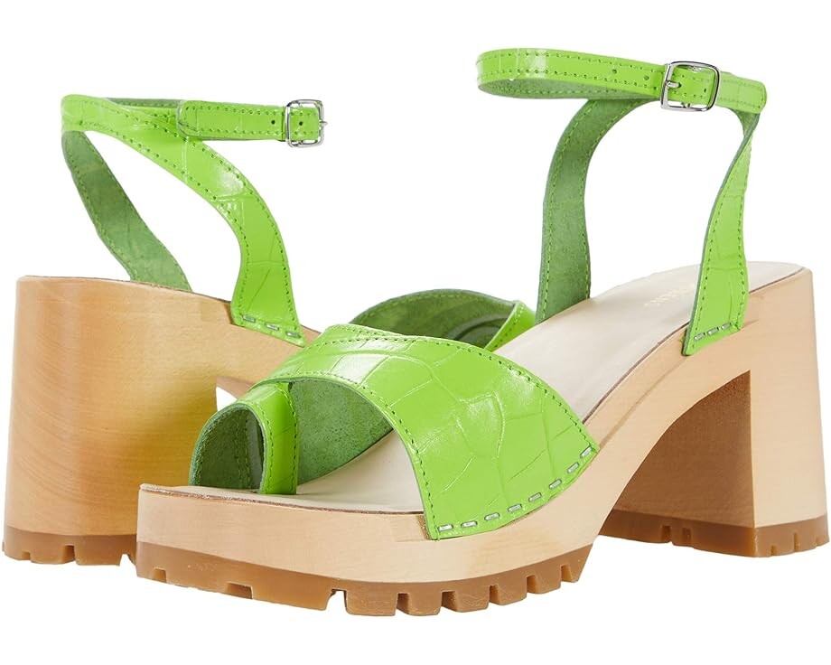 

Туфли Swedish Hasbeens Toe Strap Sandal, цвет Apple Green Croc