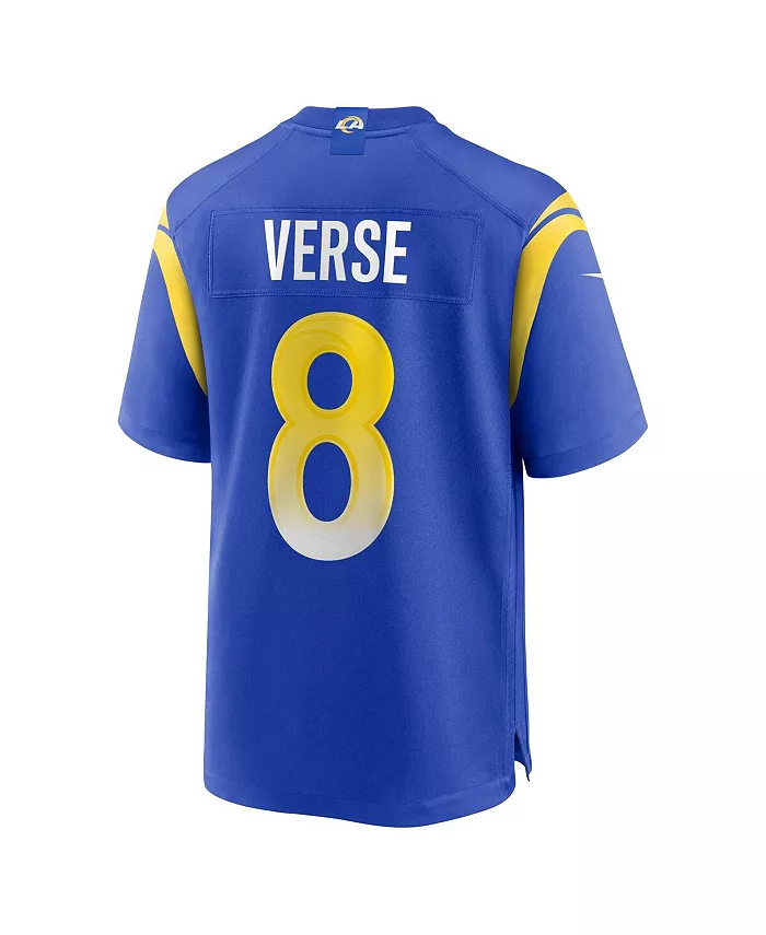 Мужская игровая футболка Jared Verse Royal Los Angeles Rams Player Game Jersey Nike — фото 2