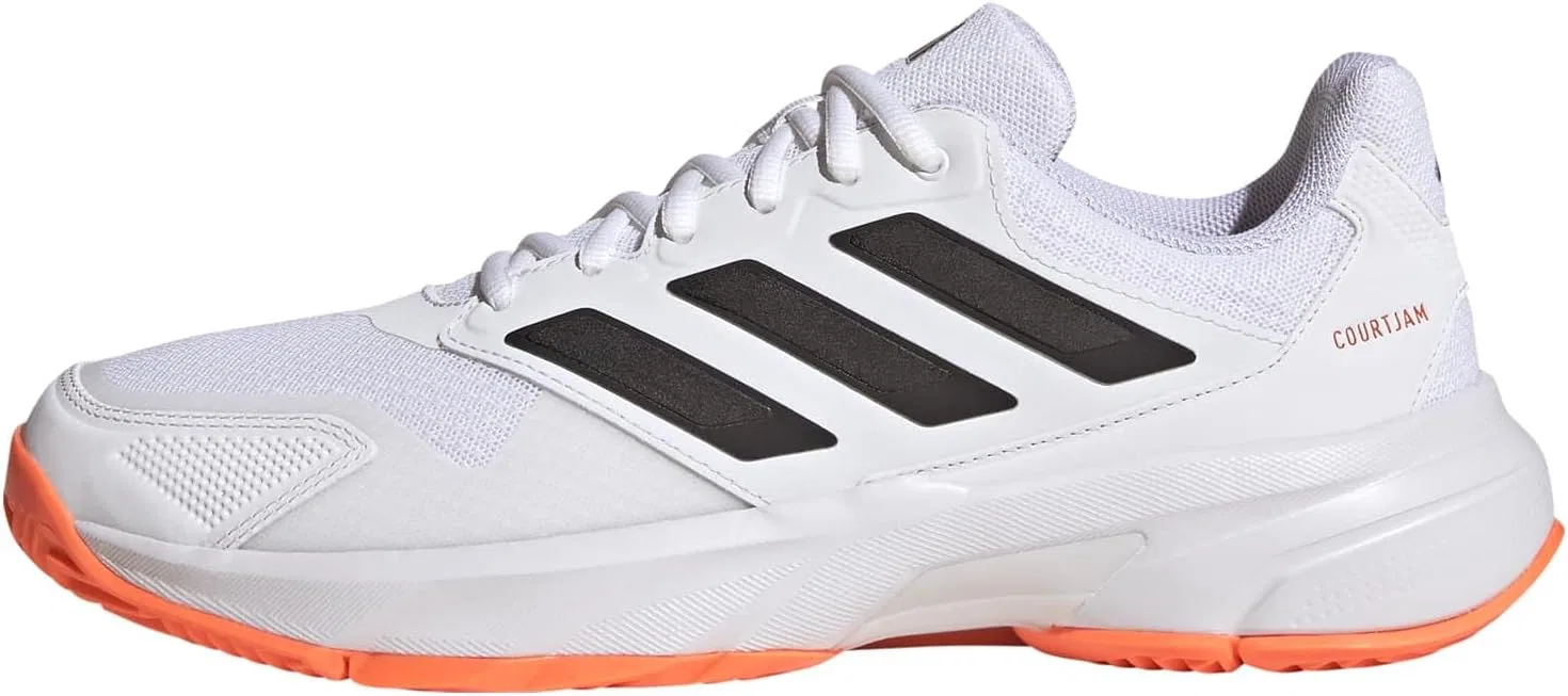 Мужские теннисные кроссовки Adidas Courtjam Control 3, Ftwr White Core Black Lucid Orange