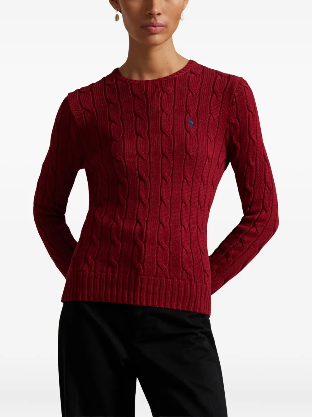 Пуловер фактурной вязки POLO RALPH LAUREN, красный — фото 3