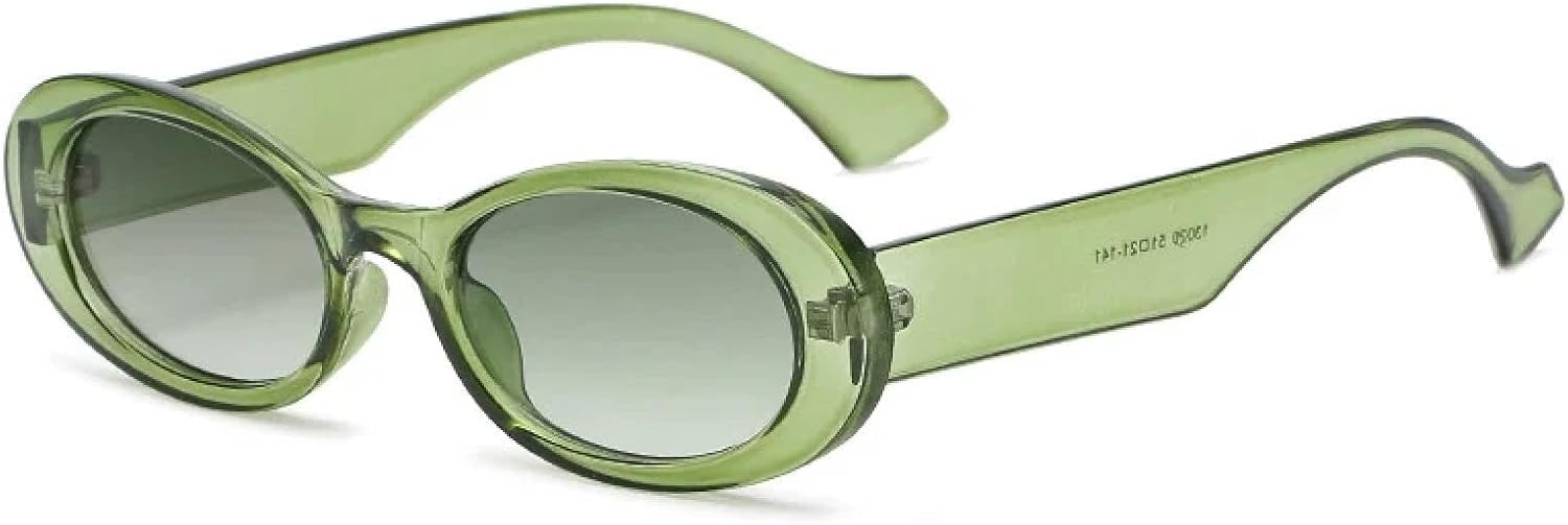 

Ретро-роскошные маленькие овальные солнцезащитные очки для женщин и мужчин, модные классические очки для активного отдыха и путешествий, защита от УФ-излучения UV400 TKKTLLT, Green Green