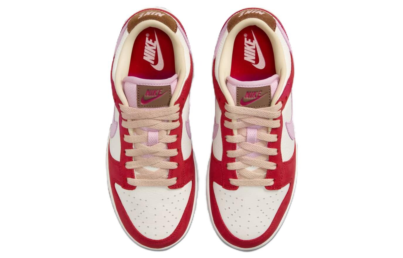 Женские кроссовки для скейтбординга Nike Dunk Low, Бежевый/Красный/Розовый — фото 4