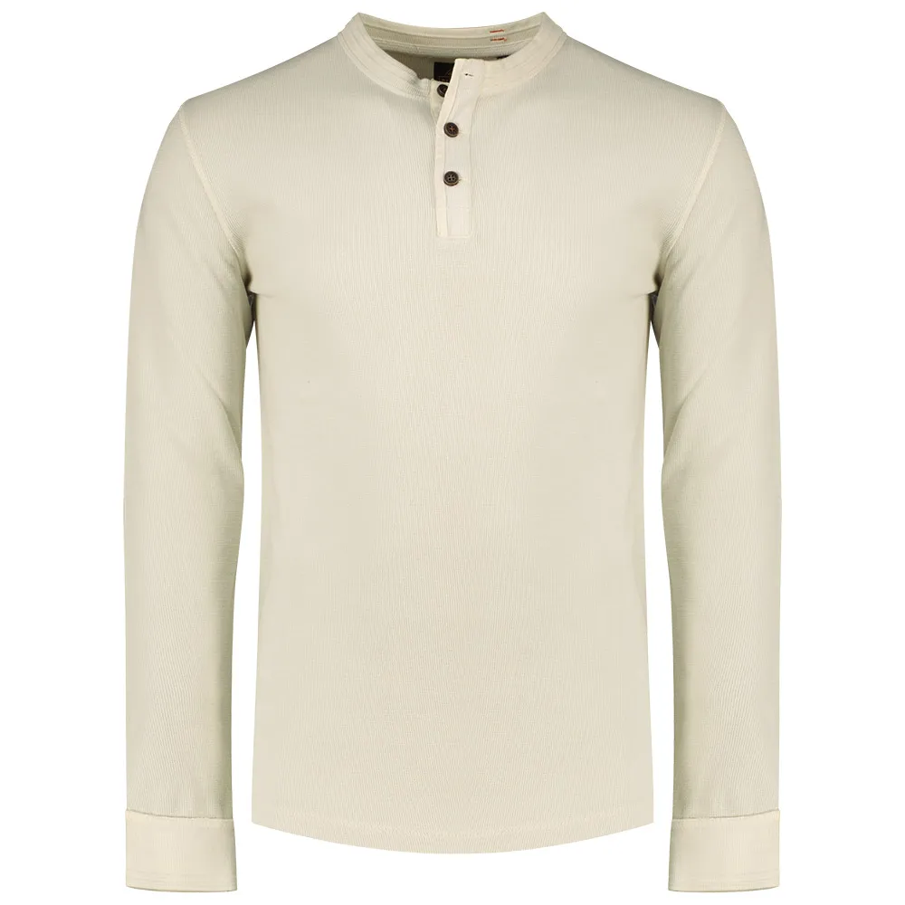 

Лонгслив Superdry Lw Textured Grandad, бежевый