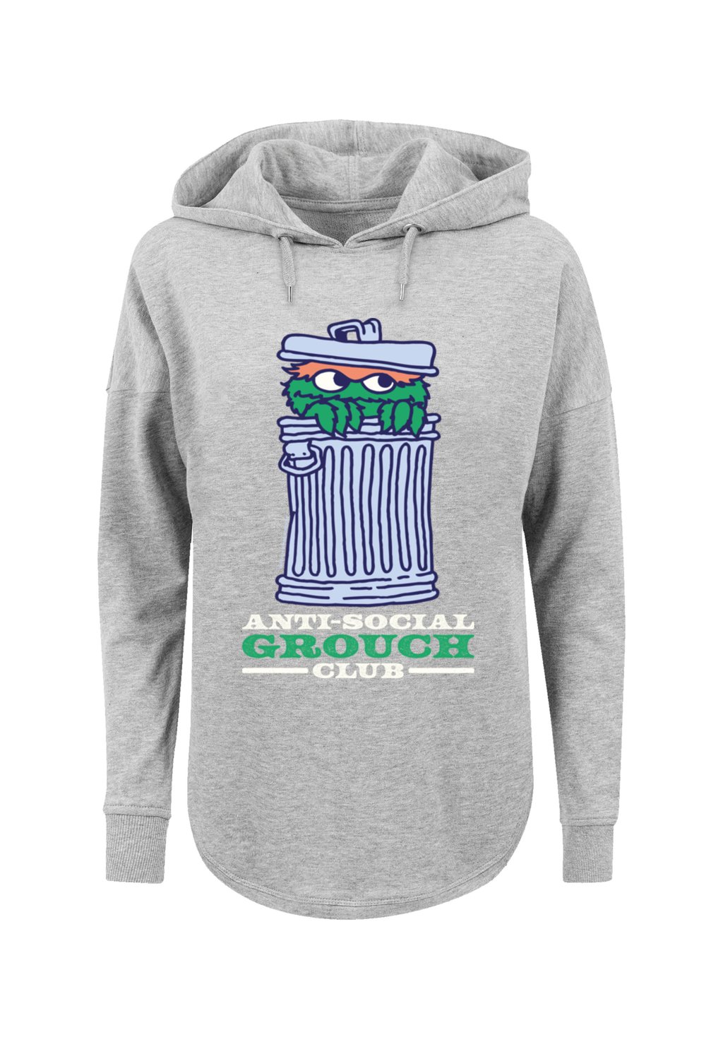 

Толстовка с капюшоном SESAMSTRASSE ANTI SOCIAL GROUCH CLUB F4NT4STIC, серый