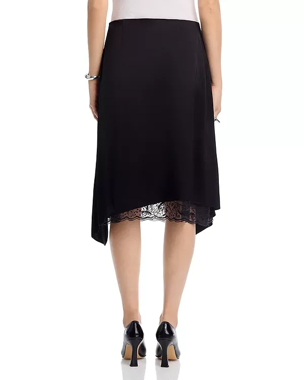 Многослойная атласная юбка Acne Studios, Black — фото 3