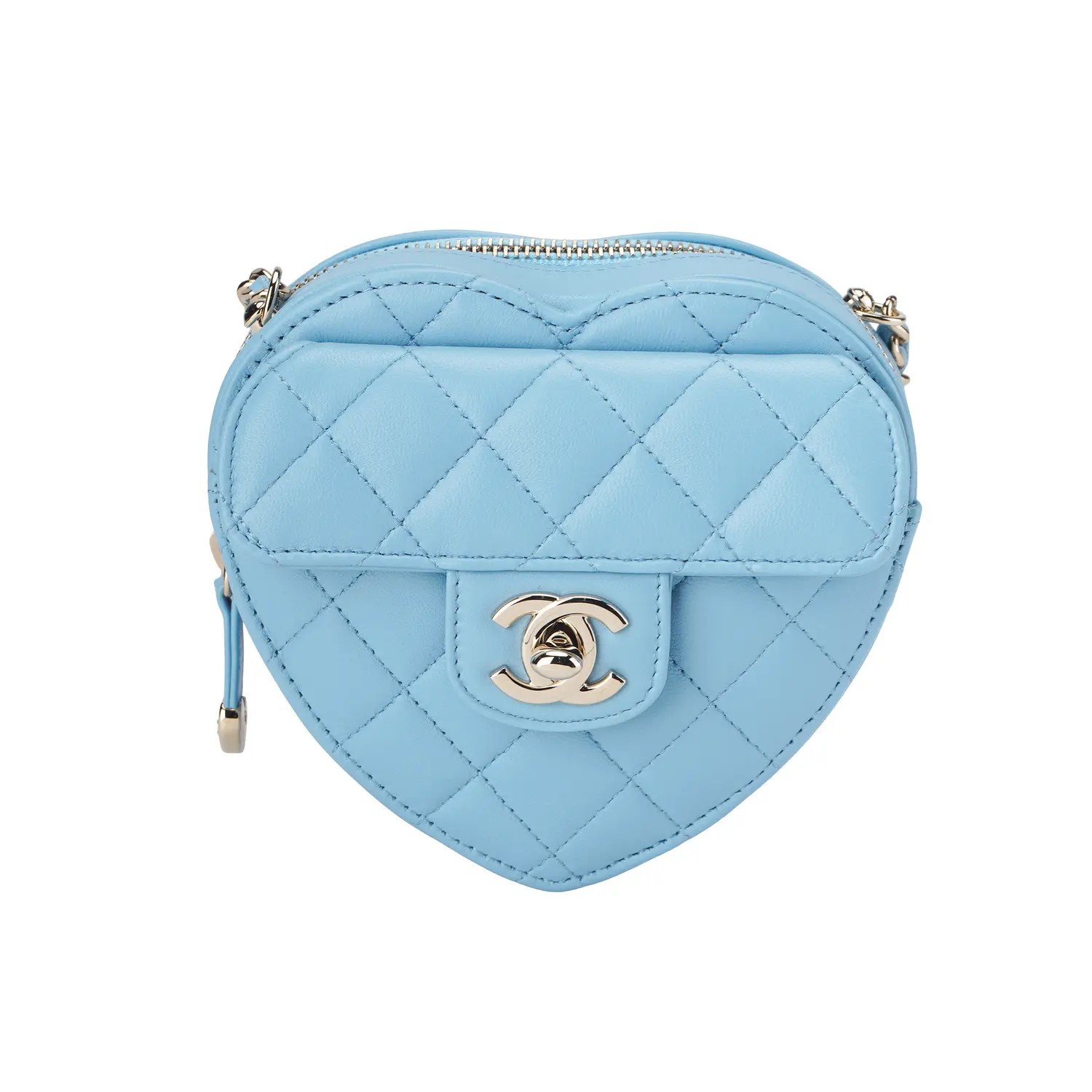 

CHANEL Женская сумка через плечо из овчины небесно-голубого цвета