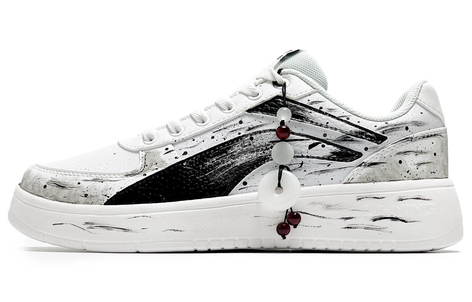 

LINING Лининг противоскользящие и износостойкие легкие низкие скейтерские кроссовки мужские черно-белые, цвет Black White