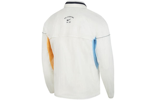 Куртка Men's Nike Colorblock Retro Running Breathable Casual Jacket Sail White, мультиколор — фото 2
