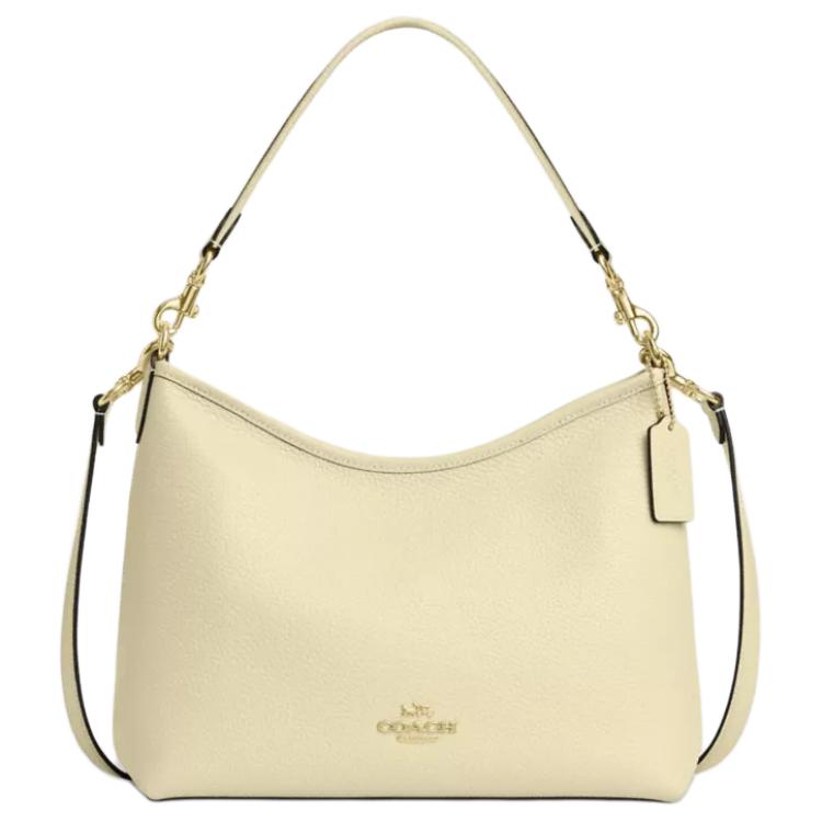 

COACH Кожаная женская сумка через плечо большая бежево-желтая