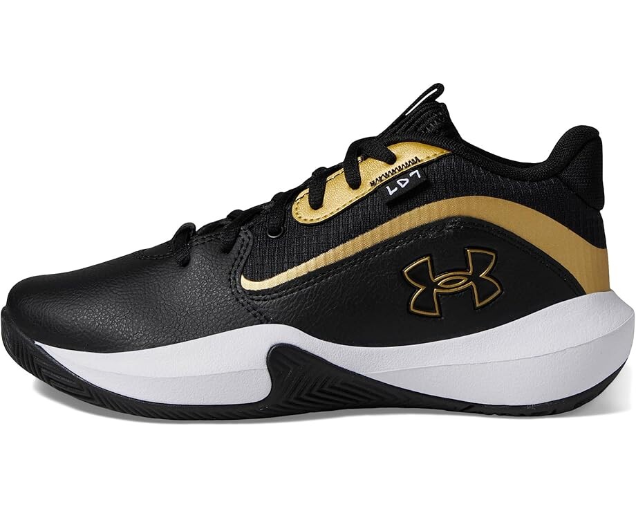 Кроссовки Under Armour Kids Grade School Lockdown 7, цвет Black/Black/Metallic Gold — фото 4