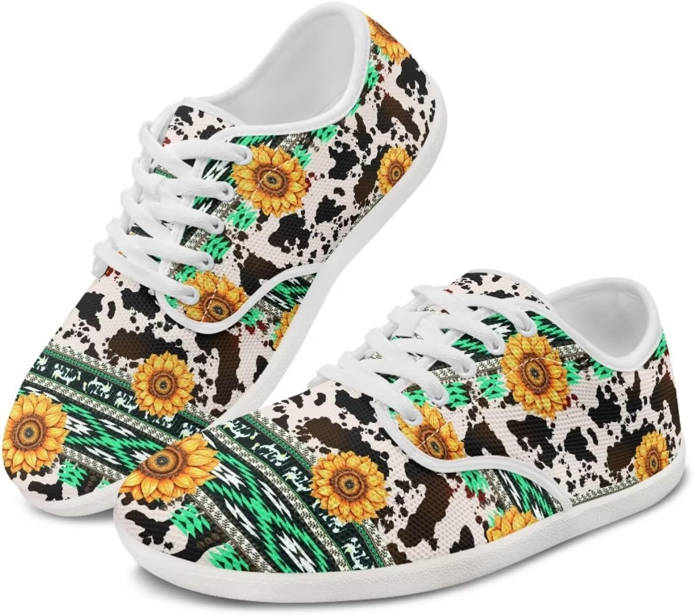 

Мужские кроссовки Chaqlin, слипоны для пеших прогулок и бега, плоская подошва, дышащие, низкие, спортивные, легкие, на шнуровке, Sunflower Cow Aztec Stripes