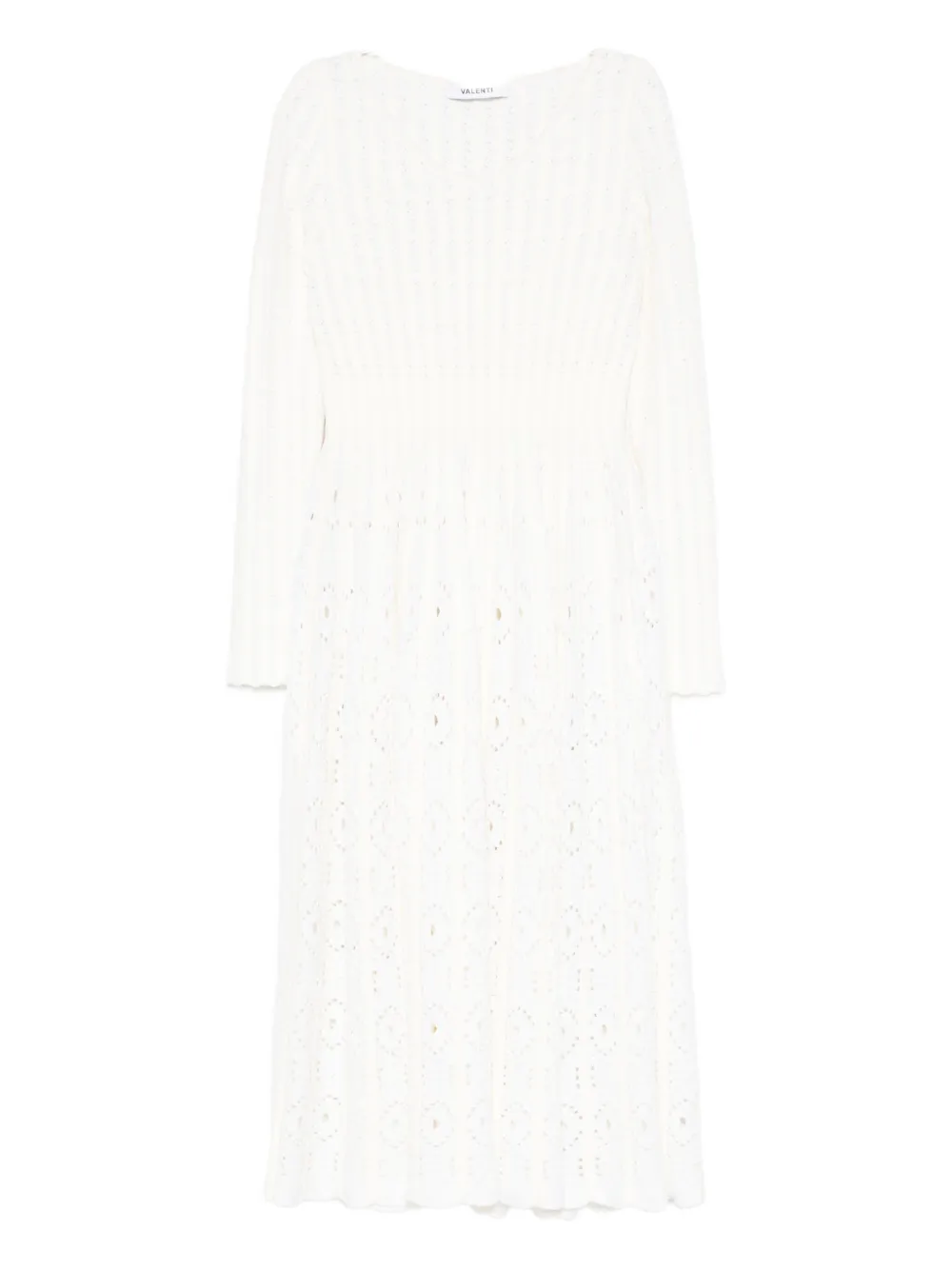 

Платье миди с люверсами и складками Antonino Valenti, белый