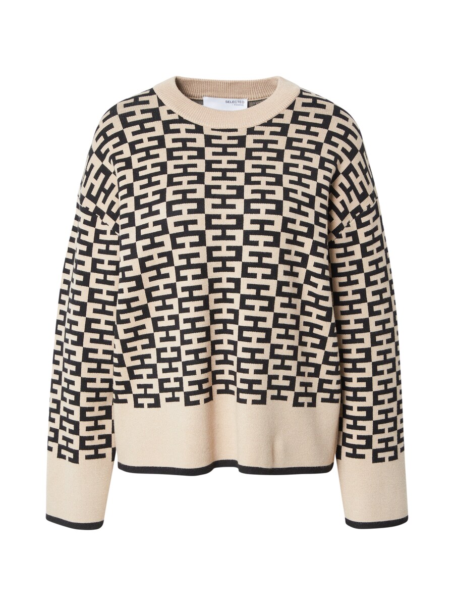 

Тонкий вязаный свитер SELECTED FEMME Sweater SLFKAMMA, бежевый