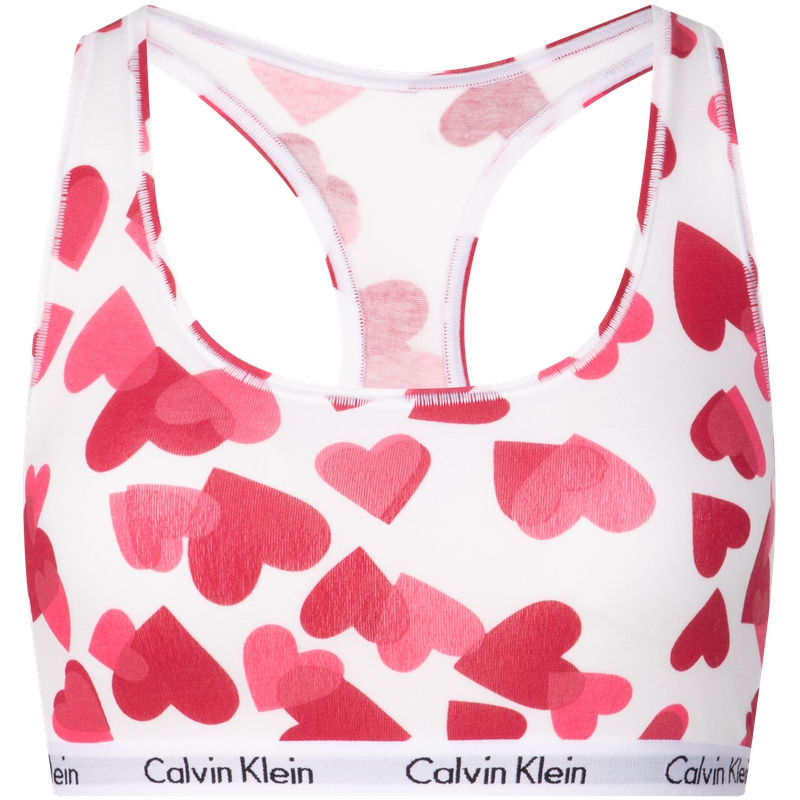 

CALVIN KLEIN Бюстгальтер Женский Белый Персиковый Сердечный Цвет, FVC-Белое Сердце