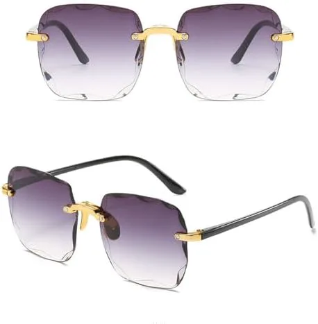 

Новые женские солнцезащитные очки без оправы 2026-2024 годов, модные очки с градиентными линзами, винтажные женские очки с дужками из сплава, классические MTZJH, C1